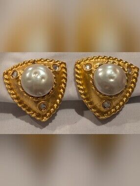 Yosca Gold-Tone Pearl Clip Earrings